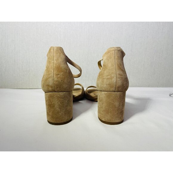 Sam Edelman Womens Susie Ankle Strap Block Heel Sandals Size 10M Beige Leather - Picture 4 of 9